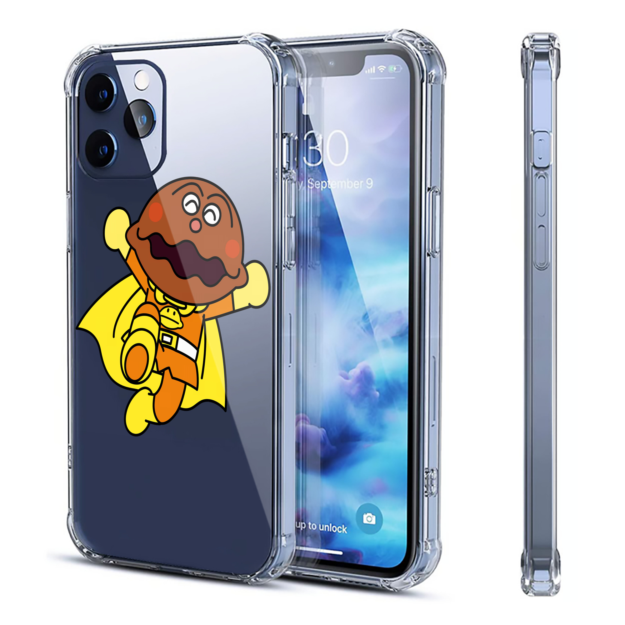 （画像用） アンパンマン Anpanman 【iPhone 12シリーズ対応】透明スマホケース（クリアソフトケース）